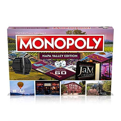 Monopoly Napa Valley Edition, Familien-Brettspiel für 2 bis 6 Spieler, Brettspiel für Kinder ab 18 Jahren von Monopoly