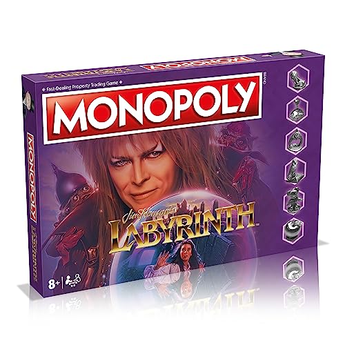 Monopoly Winning Moves Labyrinth-Brettspiel, Goblin King erforscht Jim Hensons Labyrinth mit David Bowie, Vorstoß nach Goblin City und The Staircase Room, Geschenk für Kinder ab 8 Jahren von Monopoly