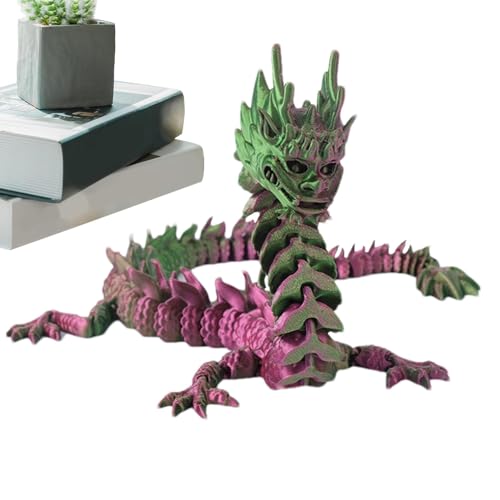 Monozoz 3D-Gedruckter Drache, artikulierter Drache | 13 Zoll 3D-Druck Drache mit beweglichen Gelenken,Chefschreibtischspielzeug, Osterkörbchenfüller, Flexibles 3D-Drachenspielzeug für die Eiersuche von Monozoz