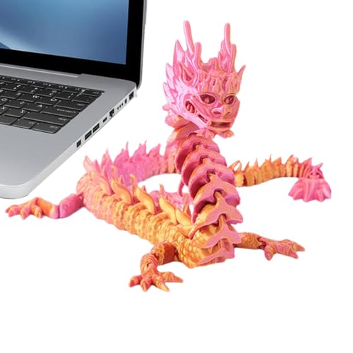 Monozoz 3D-gedrucktes Spielzeug,3D-Druck Drache | 13-Zoll-Gelenkgelenke 3D-Drachen - Chefschreibtischspielzeug, Osterkörbchenfüller, Flexibles 3D-Drachenspielzeug für die Eiersuche für Kinder von Monozoz