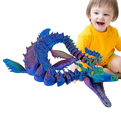 Monozoz Artikulierter Drache, Drache 3D gedruckt - Kristalldrache mit flexiblen Gelenken - Voll bewegliches 3D-gedrucktes Drachen-Zappelspielzeug für Erwachsene, Jungen und Kinder von Monozoz