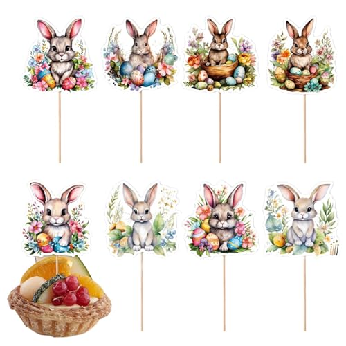 Monozoz Fröhliche Ostern Cupcake-Topper,Ostereier Cupcake-Topper | Osterhasen-Cupcake-Topper,Oblaten-Reispapier-Kuchenaufsatz, Dekoration für Ostern und Geburtstag von Monozoz