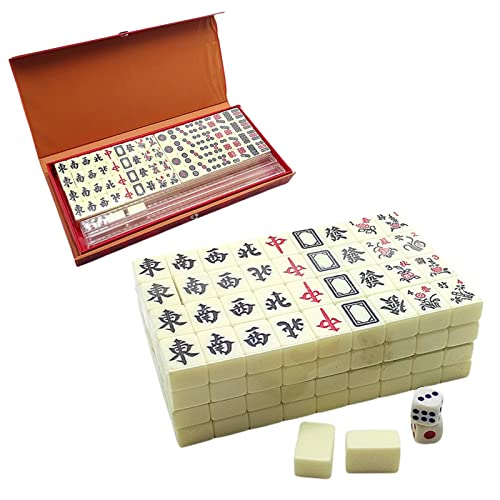 Monozoz Tragbares Mahjong-Set | Mahjong Brettspiel-Sets für Zuhause | Tragbares Mahjong-Spielset in Tragetasche für Reisen, Zuhause, von Monozoz