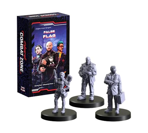 Monster Fight Club Cyberpunk Red: Combat Zone - False Flag Expansion (Edgerunners) - Miniatur-Wargame - 3 Stück Edgerunner-Miniaturen - Ab 18 Jahren - Science-Fiction - Modern - Unisex von Monster Fight Club