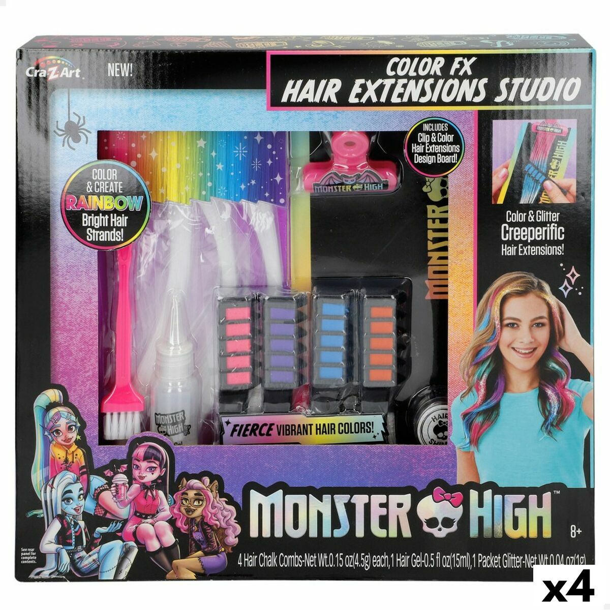 Friseur Set Monster High Haarverlängerungen (4 Stück) von Monster High