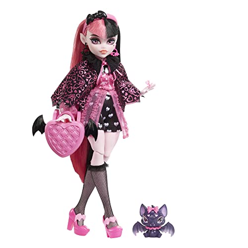 Monster High Draculaura Puppe - Vamp-tastische Mode, Umhang, Accessoires, Haustierfledermaus, Modepuppe für Kinder ab 4 Jahren, HHK51 von Monster High