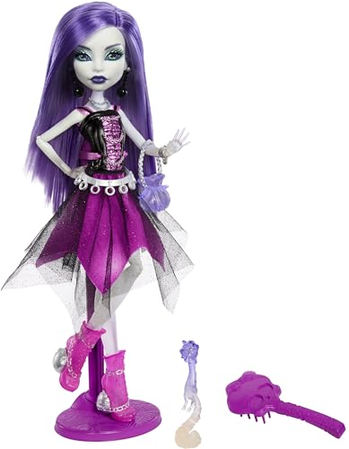 Monster High Booriginal Creeproduction Puppe, Spectra Vondergeist Sammlerreproduktion mit Puppenständer, Tagebuch & Pet Frettchen Rhuen von Monster High