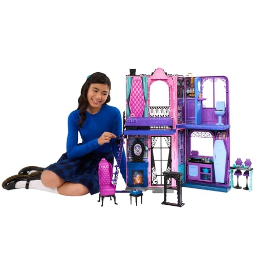 Monster High Buh-tique Hotel Puppenhaus, zusammenklappbares Spielset mit unheimlichen Überraschungen in jedem Raum und mehr als 13 Spielteilen, darunter Möbel und Zubehörteile, JBF16 Monster High Buh-tique Hotel Puppenhaus, zusammenklappbares Spielset mit unheimlichen Überraschungen in jedem Raum und mehr als 13 Spielteilen, darunter Möbel und Zubehörteile, JBF16 von Monster High