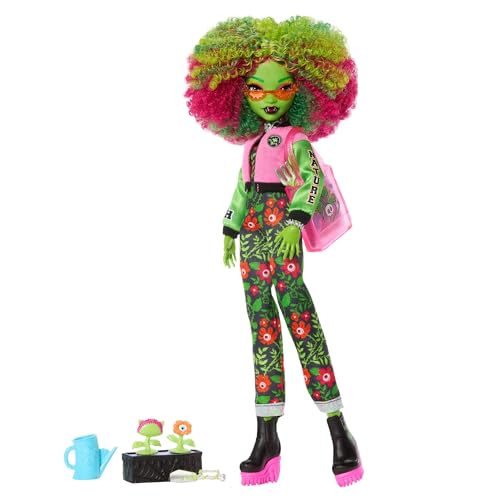 Monster High Fearbook Venus McFlytrap-Puppe und Zubehör zum Thema Unter-der-Erde-Club, einschließlich Collegejacke, Jahrbuch und Gartenwerkzeug, JDR59, duża, grün Monster High Fearbook Venus McFlytrap-Puppe und Zubehör zum Thema Unter-der-Erde-Club, einschließlich Collegejacke, Jahrbuch und Gartenwerkzeug, JDR59, duża, grün von Monster High