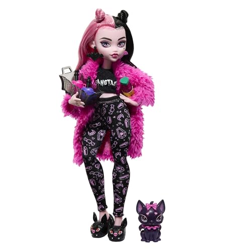 MONSTER HIGH Puppen- und Übernachtungszubehör, Draculaura Puppenhaustier Bat Count Fabulous, Creepover Party, HPY66 von Monster High