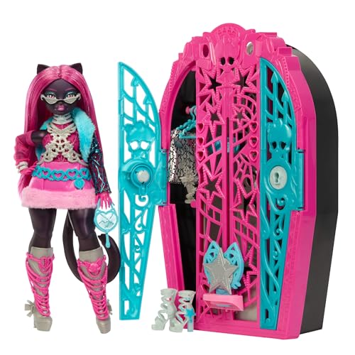 Monster High Skulltimate-Secrets-Set aus Puppe und Accessoires, Hauntlywood Mysteries Catty Noir mit zauberhaftem Kleiderschrank und über 19 modischen Überraschungen wie Puppenkleidung, JBG82 Monster High Skulltimate-Secrets-Set aus Puppe und Accessoires, Hauntlywood Mysteries Catty Noir mit zauberhaftem Kleiderschrank und über 19 modischen Überraschungen wie Puppenkleidung, JBG82 von Monster High