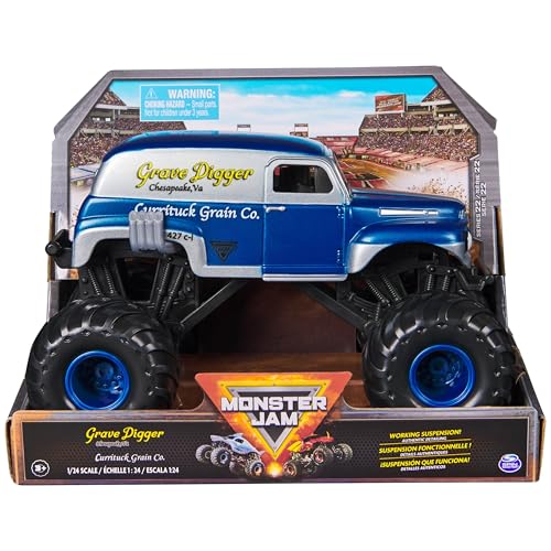 Monster Jam, Currituck Grain Co Sammler-Fahrzeug, offizielles Grave Digger Monster Truck, Maßstab 1:24, Kinderspielzeug für Jungen und Mädchen ab 3 Jahren von Monster Jam