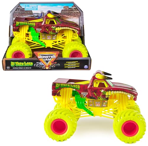 Monster Jam, EL Toro Loco Monster Truck, detailreiches Metall-Spritzguss-Fahrzeug zum Spielen und Sammeln im Maßstab 1:24, Coole Neon-Farben, Spielzeug für Kinder ab 3 Jahren von Monster Jam