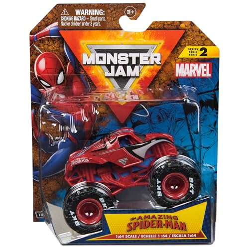 Monster Jam, Marvel Official Spider-Man Monster Truck, Die-Cast Vehicle, 1:64 Scale, Super Hero Kids Toys for Boys Ages 3 and up von Monster Jam