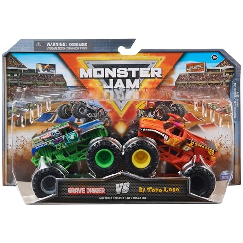 Monster Jam, Offizielle Grave Digger Vs. El Toro Loco Die-Cast Monster Trucks, Maßstab 1:64, Kinderspielzeug für Jungen ab 3 Jahren von Monster Jam