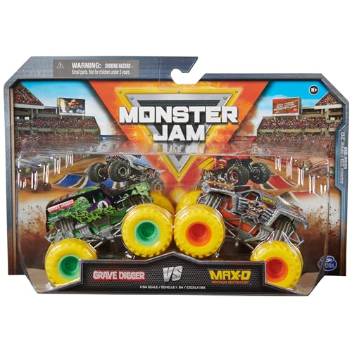 Monster Jam, Offizielle Grave Digger Vs. Max D Die-Cast Monster Trucks, Maßstab 1:64, Kinderspielzeug für Jungen ab 3 Jahren von Monster Jam