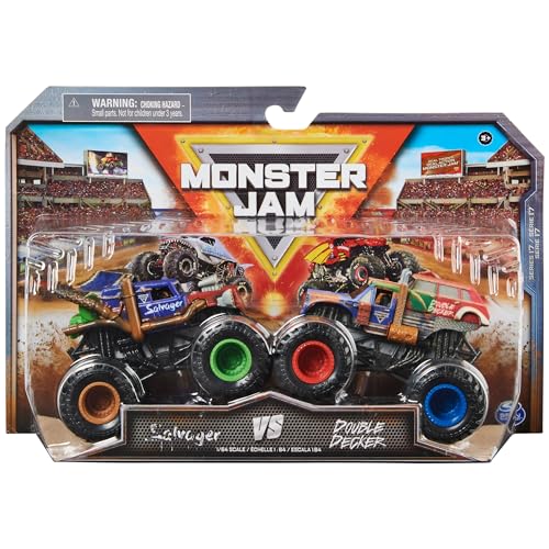 Monster Jam, Offizielle Salvager Vs. Double Decker Die-Cast Monster Trucks, Maßstab 1:64, Kinderspielzeug für Jungen ab 3 Jahren von Monster Jam