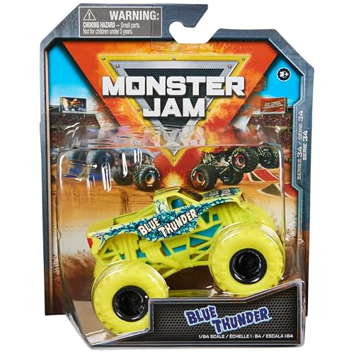 Monster Jam, Offizieller Blue Thunder Monster Truck, Die-Cast Fahrzeug, Maßstab 1:64, Kinderspielzeug für Jungen ab 3 Jahren von Monster Jam