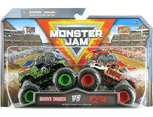 Monster Jam, Offizieller Grave Digger vs Zombie New 2023 Series 22 Monster Truck, Sammler-Druckguss-Fahrzeug, Maßstab 1:64, Kinderspielzeug für Jungen ab 3 Jahren von Monster Jam