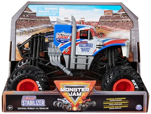 Monster Jam, Lucas Stabilizer Monster Truck, detailreiches Metall-Spritzguss-Fahrzeug zum Spielen und Sammeln im Maßstab 1:24, Spielzeug für Kinder ab 3 Jahren von Monster Jam