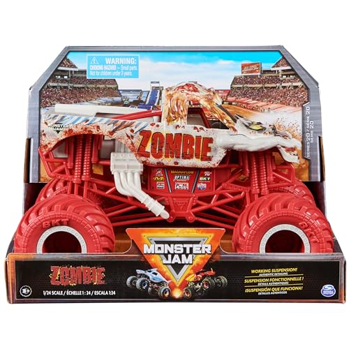 Monster Jam, Offizieller Zombie-Monster-Truck, Sammler-Druckguss-Fahrzeug, Maßstab 1:24, Kinderspielzeug für Jungen und Mädchen ab 3 Jahren von Monster Jam