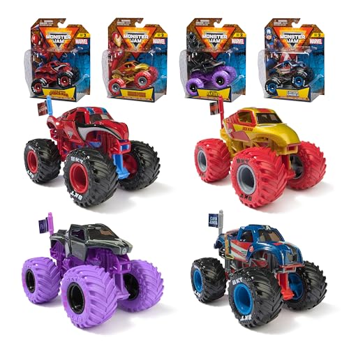 Monster Jam, Offizielles Marvel 4-Pack Monster Truck, Die-Cast Fahrzeug Set, Maßstab 1:64 von Monster Jam