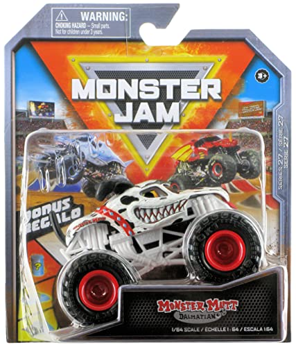 Monster Jam 2022 Spin Master 1:64 Diecast Truck mit Bonus Zubehör: Ruff Crowd Monster Mutt Dalmatiner von Monster Jam