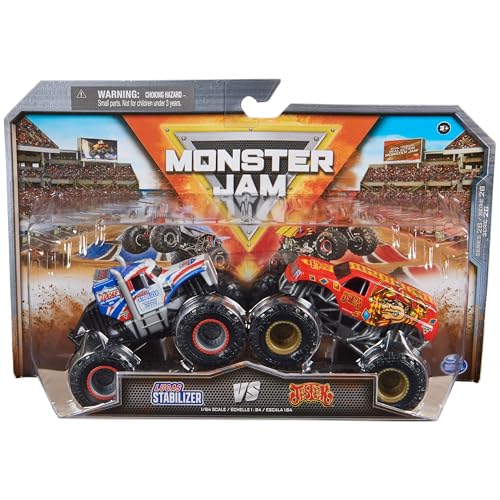 Monster Jam 2023 Official 1:64 Scale Diecast Truck 2-Pack Series 26 Lucas Stabilisator vs Jester von Monster Jam