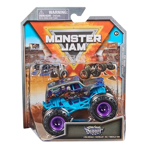 Monster Jam 2023 Spin Master 1:64 Diecast Truck Series 32 Steel Reveal Son-uva Digger, Mehrfarbig von Monster Jam