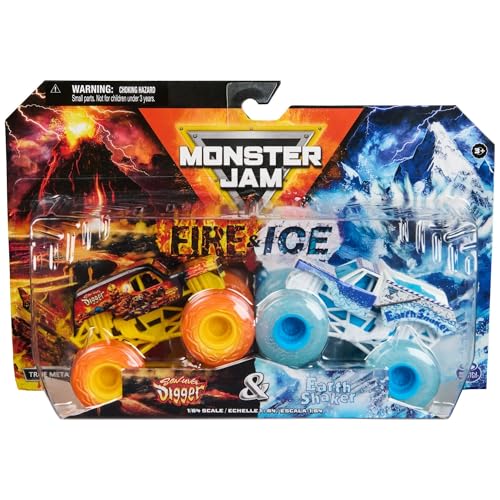 Monster Jam 2024 Fire & Ice 1:64 Diecast Monster Truck 2-Pack Son-uva Digger vs Earth Shaker von Monster Jam