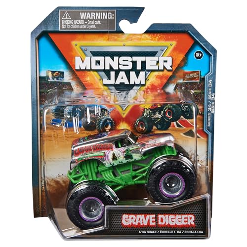 Monster Jam, Offizieller Grave Digger Monster Truck, Die-Cast Fahrzeug, Maßstab 1:64, Kinderspielzeug für Jungen ab 3 Jahren von Monster Jam