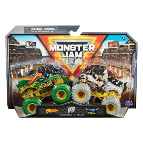 Monster Jam 2024 Series 30 1:64 Diecast Monster Truck 2-Pack Dragon vs Tempest Steed von Monster Jam