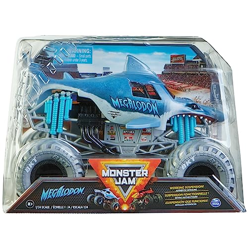 Monster Jam, Offizieller Megalodon Monster Truck, Sammler-Die-Cast Fahrzeug, Maßstab 1:24, Kinderspielzeug für Jungen ab 3 Jahren von Monster Jam