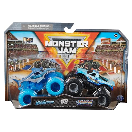 Monster Jam 6069872, Megalodon Vs. Hooked Offizielle 1:64, Spielzeug für Kinder ab 3 Jahren von Monster Jam