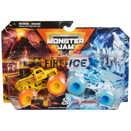 Monster Jam Fire and Ice Monster Trucks, 2 Pack, Whiplash vs Dragonoid, Maßstab 1:64 von Monster Jam