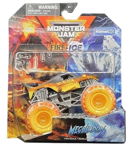 Monster Jam Fire & Ice Megalodon, Store Exclusive Diecast Truck, Maßstab 1:64 von Monster Jam