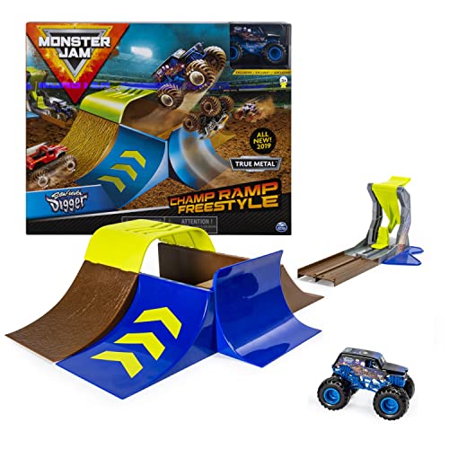 Monster Jam Original Champ Ramp Freestyle Spielset, Maßstab 1:64 von Monster Jam