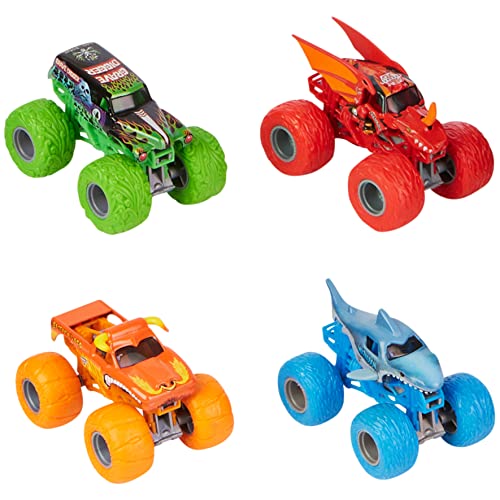 Monster Jam - Set mit 4 Fahrzeugen Die Cast 1:64 – 4 authentische Fahrzeuge Monster-Trucks, offizielle Show Sammeln, Maßstab 1:64 – Spielzeug für Kinder ab 3 Jahren von Monster Jam