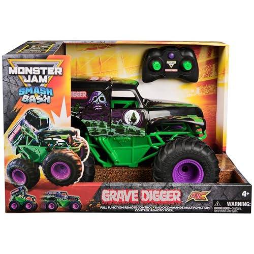 Monster Jam - Smash 'n Bash Grave Digger, Ferngesteuerter Monstertruck, der Sich beim Crash verformt und auf Knopfdruck Wieder repariert, 2,4 GHz-Steuerung, ab 4 Jahren Monster Jam - Smash 'n Bash Grave Digger, Ferngesteuerter Monstertruck, der Sich beim Crash verformt und auf Knopfdruck Wieder repariert, 2,4 GHz-Steuerung, ab 4 Jahren von Monster Jam