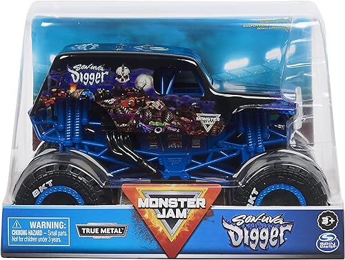 Monster Jam Sonuva Bagger mit schwarzer Federung (Druckguss-LKW im Maßstab 1:24) von Monster Jam