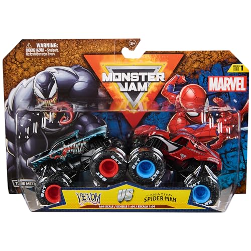 Monster Jam - Zweier-Pack Original Monster Trucks im Marvel Superhelden-Design, Venom vs. Spider-Man, Maßstab 1:64, ab 3 Jahren von Monster Jam