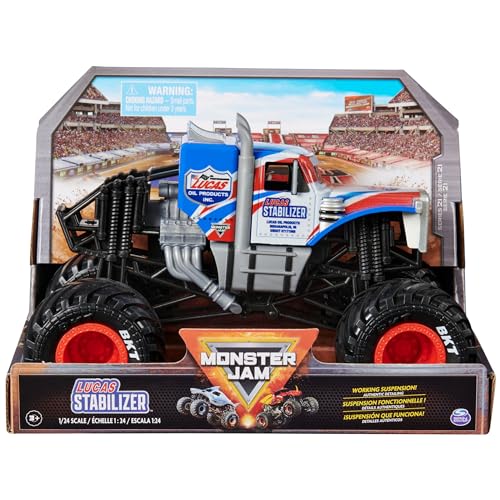 Monster Jam, Offizieller Lucas Stabilisator Monster Truck, Sammler-Die-Cast Fahrzeug, Maßstab 1:24, Kinderspielzeug für Jungen und Mädchen ab 3 Jahren von Monster Jam