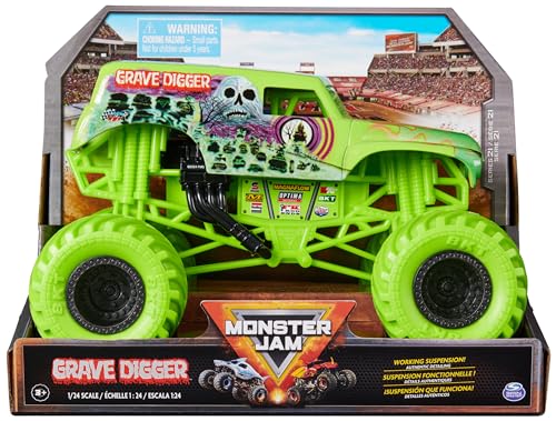 Monster Jam, Grave Digger Monster Truck, detailreiches Metall-Spritzguss-Fahrzeug zum Spielen und Sammeln im Maßstab 1:24, Spielzeug für Kinder ab 3 Jahren von Monster Jam