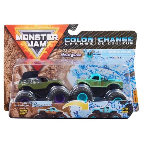 Monster Jams Color Change Mohawk Warrior vs Whiplash, Maßstab 1:64, Doppelpack von Monster Jam