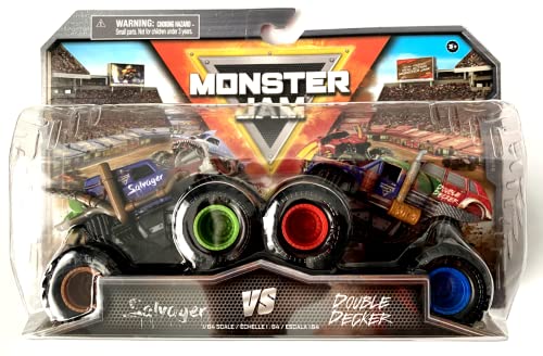 MonsterJam Salvager vs Double Decker, 2022 Doppelpack (Maßstab 1:64) von Monster Jam