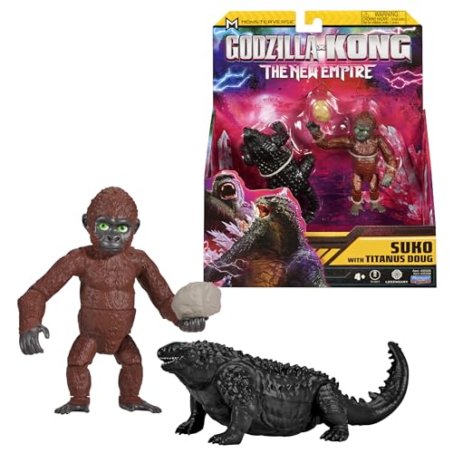 Godzilla x Kong: The New Empire, 6-Inch Suko and Titanus Doug Action Figure Toys, Iconic Collectable Movie Characters, Includes Signature Handheld Boulder, Toy Suitable for Ages 4 Years+ von MonsterVerse