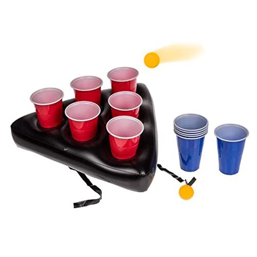 Monsterzeug Beer Pong Hat Inflatable, Trinkspiel Bierpong Hut aufblasbar, Partyzubehör mit Bechern und Bällen von Monsterzeug