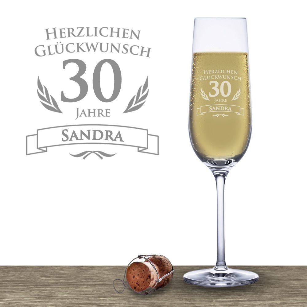 Sektglas zum 30. Geburtstag von Monsterzeug