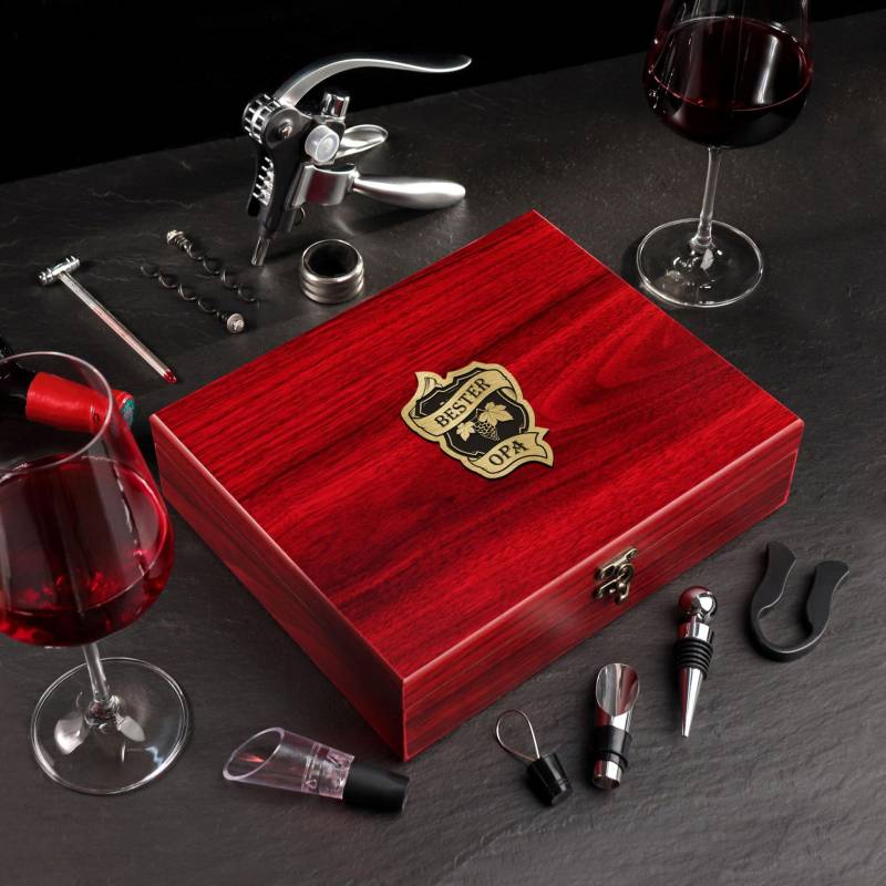 Wein Sommelier Set mit Gravur - Bester Opa von Monsterzeug