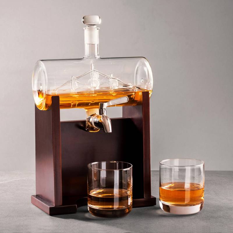 Whisky Set - Fass Karaffe mit 2 Gläsern von Monsterzeug